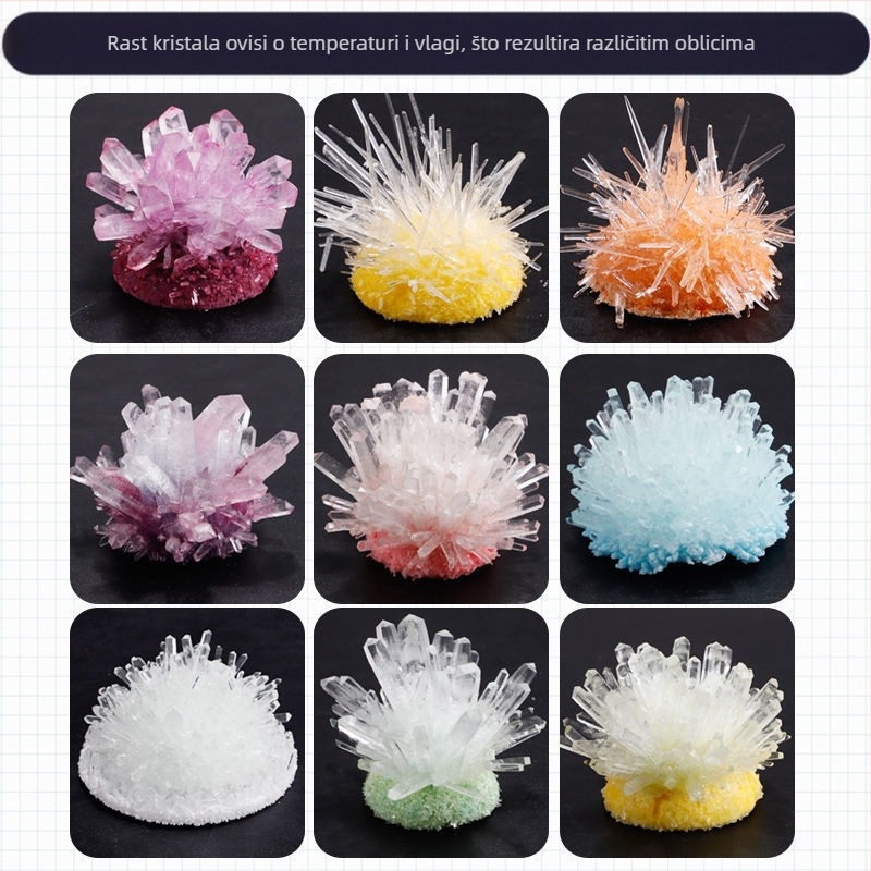 Set za uzgoj kristala za djecu – zabavna znanstvena igra, DIY, kristali koji rastu sami, poklon, pakiranje: papirnata kutija, za uzrast 14+