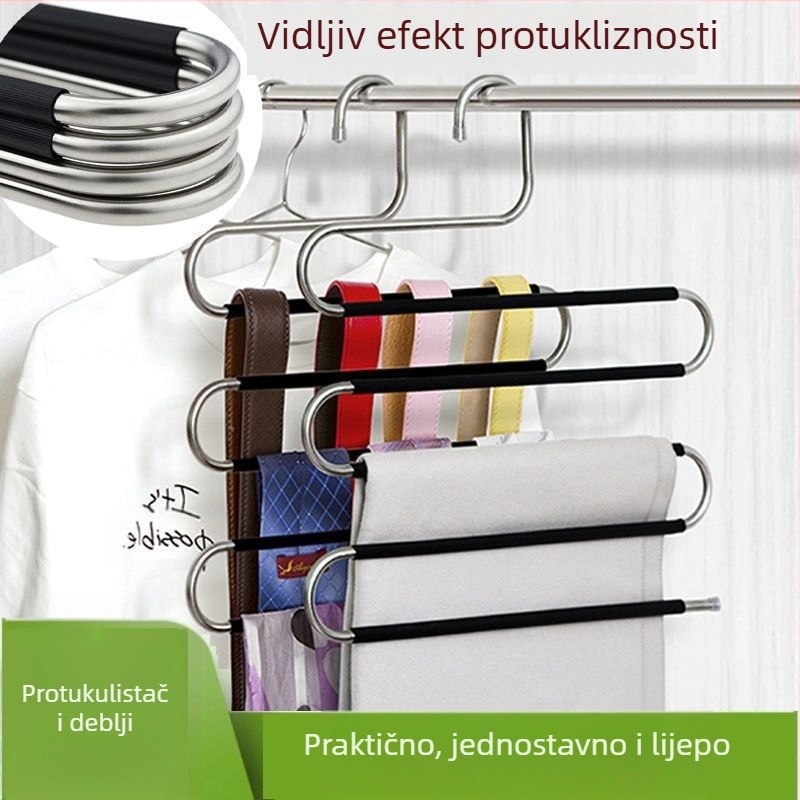 Nehrđajući čelični višenamjenski petoslojni stalak za hlače – moderni minimalistički dizajn, za pohranu u spavaćoj sobi i kupaonici, lansiran 2023.