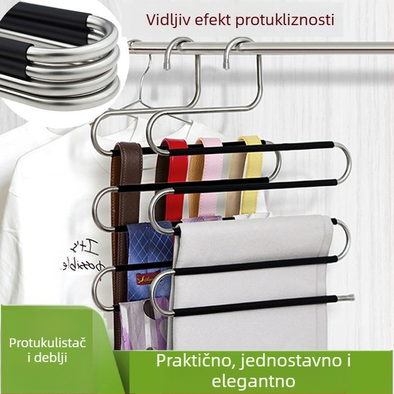 Nehrđajući čelični višenamjenski petoslojni stalak za hlače – moderni minimalistički dizajn, za pohranu u spavaćoj sobi i kupaonici, lansiran 2023.