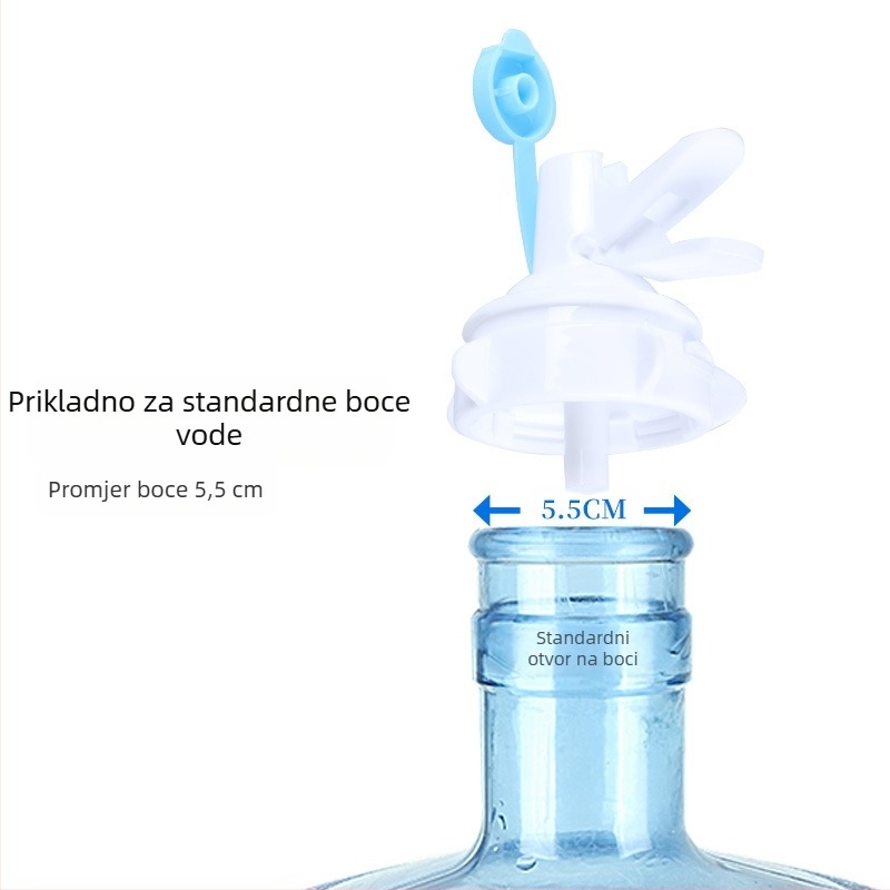 Naju slavina za bocu vode s kapicom protiv prašine, plast prehrambene kvalitete, moderan minimalistički dizajn