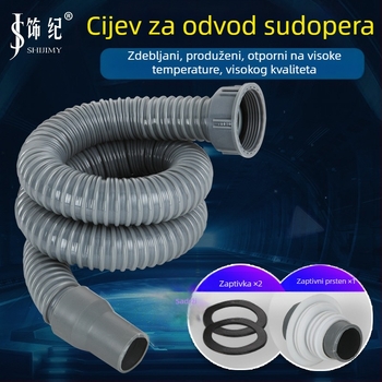 Proširenje odvoda za kuhinjski sudoper s fleksibilnim crijevom protiv mirisa (Jednodobni sudoper; Proširenje odvoda; Fleksibilno crijevo protiv mirisa)