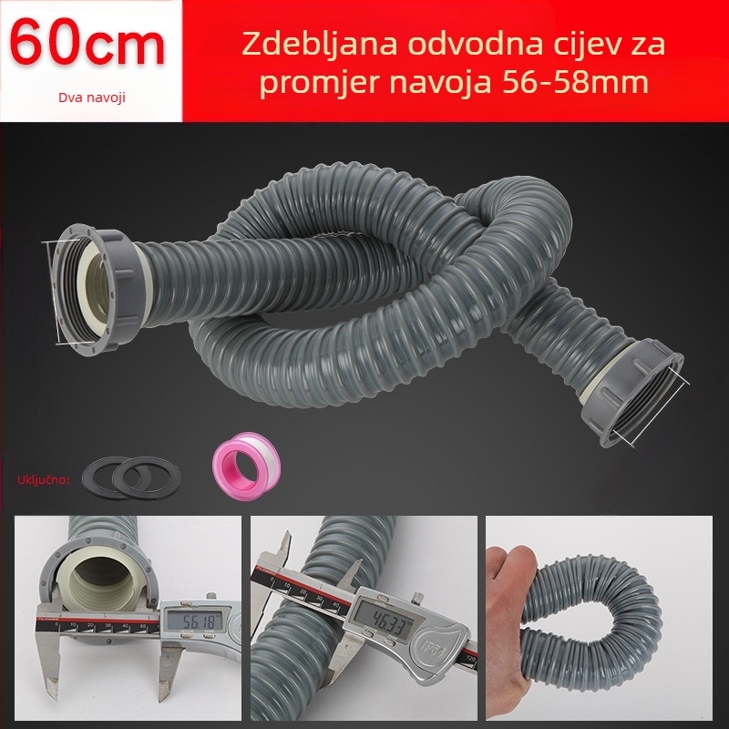 Proširenje odvoda za kuhinjski sudoper s fleksibilnim crijevom protiv mirisa (Jednodobni sudoper; Proširenje odvoda; Fleksibilno crijevo protiv mirisa)