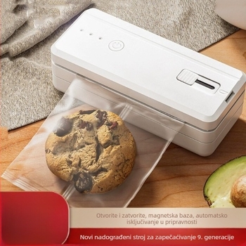 Prijenosni uređaj za zatvaranje paketa hrane, ABS plastika kućište, težina 170 g, kapacitet 1001-1500 ml, Model: Devet generacija, Prilagodljiv