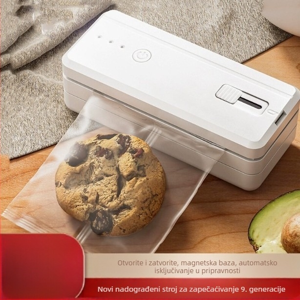 Prijenosni uređaj za zatvaranje paketa hrane, ABS plastika kućište, težina 170 g, kapacitet 1001-1500 ml, Model: Devet generacija, Prilagodljiv