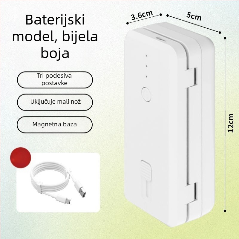 Prijenosni uređaj za zatvaranje paketa hrane, ABS plastika kućište, težina 170 g, kapacitet 1001-1500 ml, Model: Devet generacija, Prilagodljiv