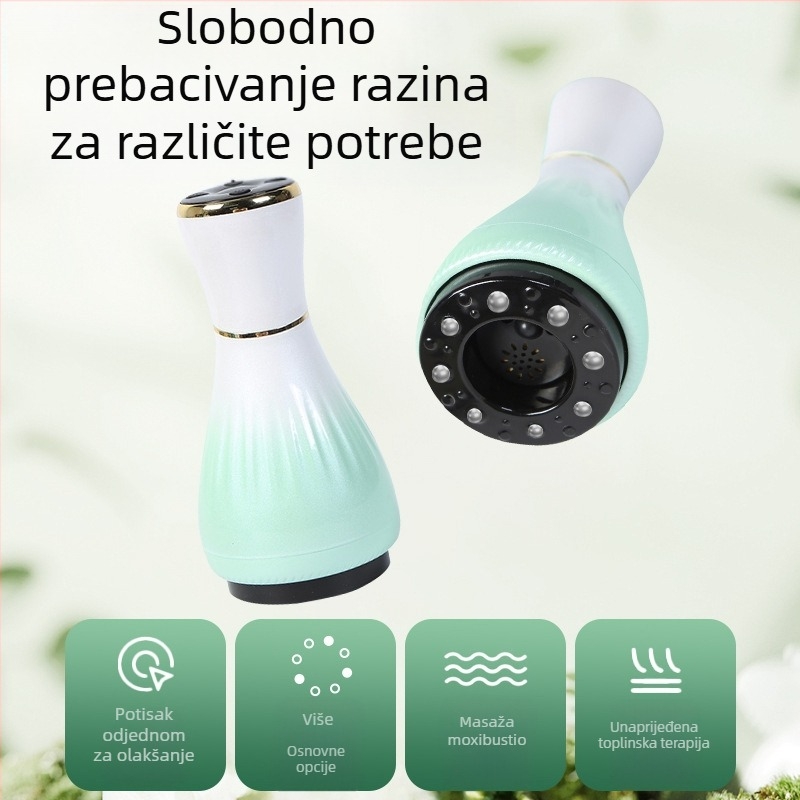 Električni uređaj za gua sha masažu s cuppingom (USB napajanje, kontrola gumbom, model MK-A, raspon temperature 0–48°C, ABS)