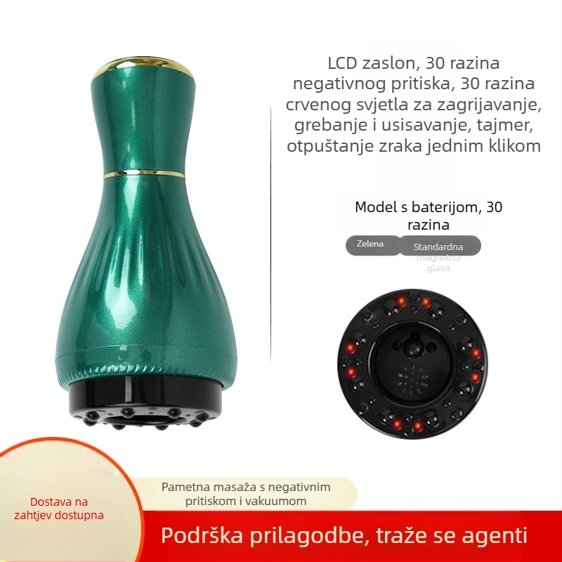 Električni uređaj za gua sha masažu s cuppingom (USB napajanje, kontrola gumbom, model MK-A, raspon temperature 0–48°C, ABS)