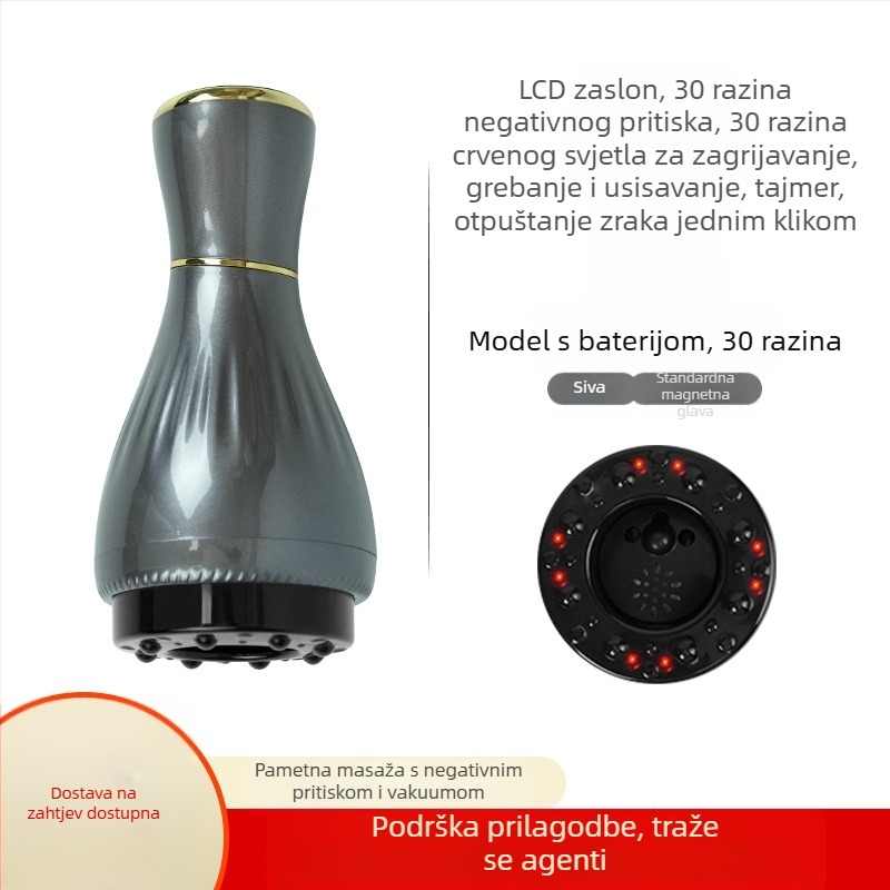 Električni uređaj za gua sha masažu s cuppingom (USB napajanje, kontrola gumbom, model MK-A, raspon temperature 0–48°C, ABS)