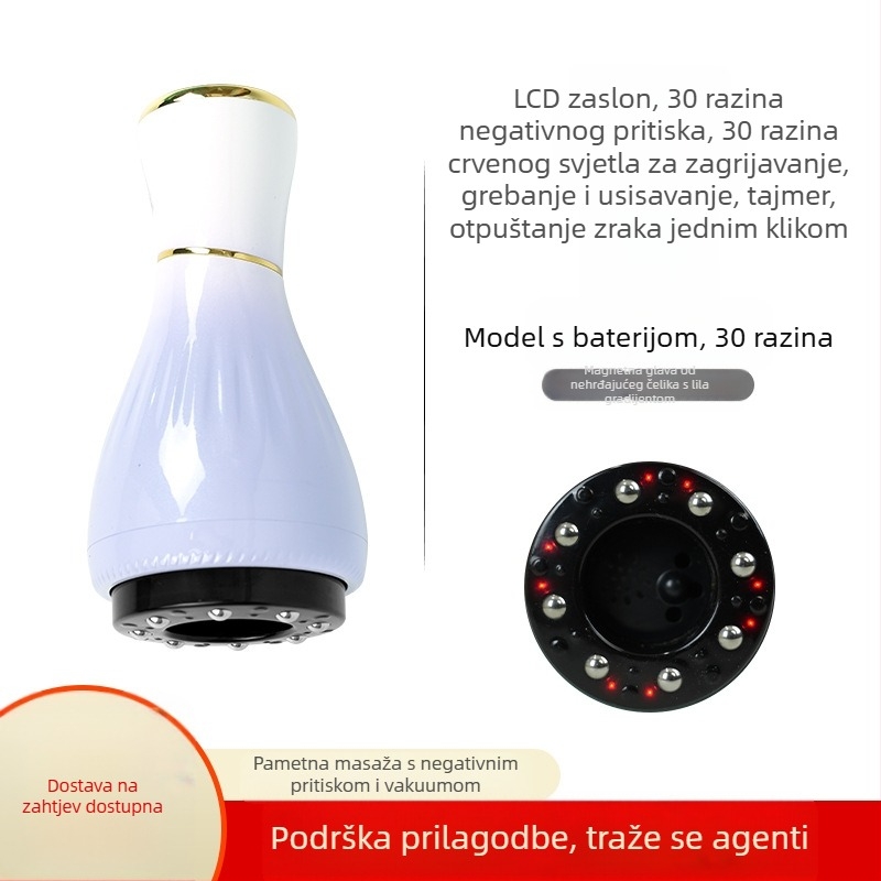 Električni uređaj za gua sha masažu s cuppingom (USB napajanje, kontrola gumbom, model MK-A, raspon temperature 0–48°C, ABS)