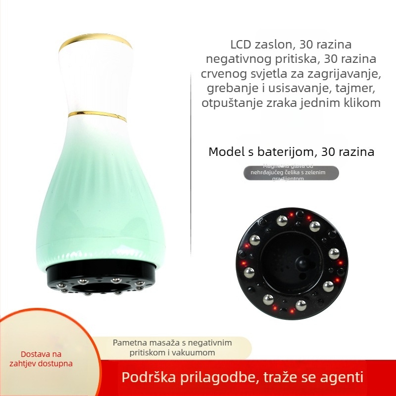 Električni uređaj za gua sha masažu s cuppingom (USB napajanje, kontrola gumbom, model MK-A, raspon temperature 0–48°C, ABS)