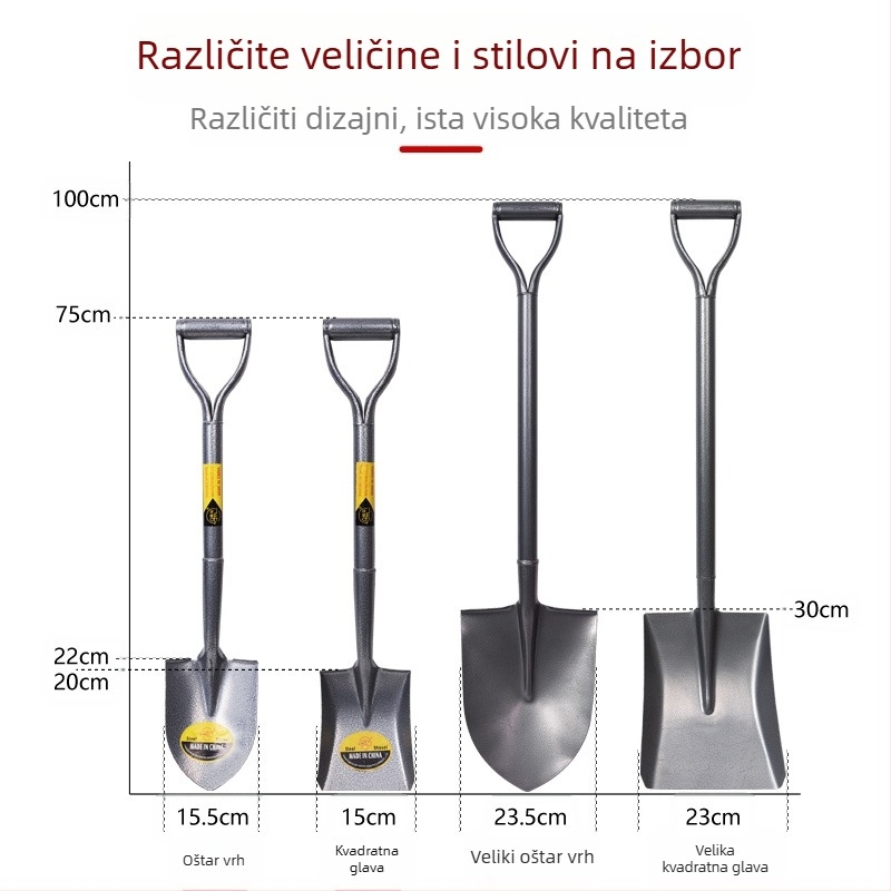 Lopata od manganskog čelika, jednostruka konstrukcija, za kopanje