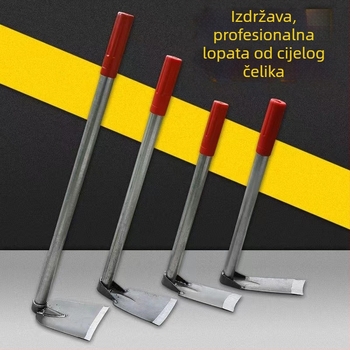Vrtna motika s dvostrukom namjenom, trozubim grabljama, šiljamat glava; Wanxing marka, čelična baza ploča, građevinski alati