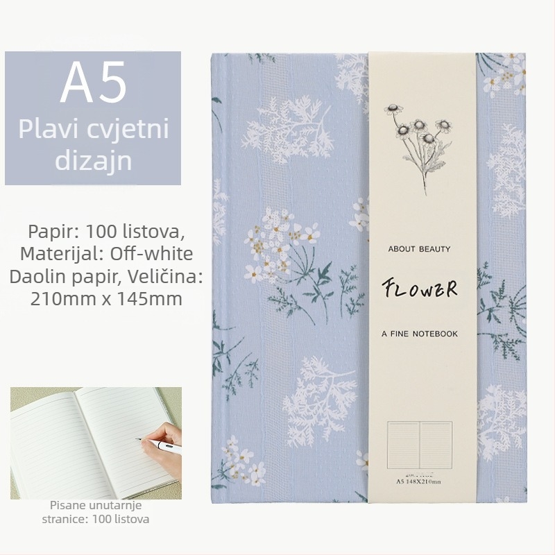 Dnevnik s platnom omotom, veza s odvojivim listovima, Daolin papir 100 g, 200 stranica, japansko-korejski sladak stil