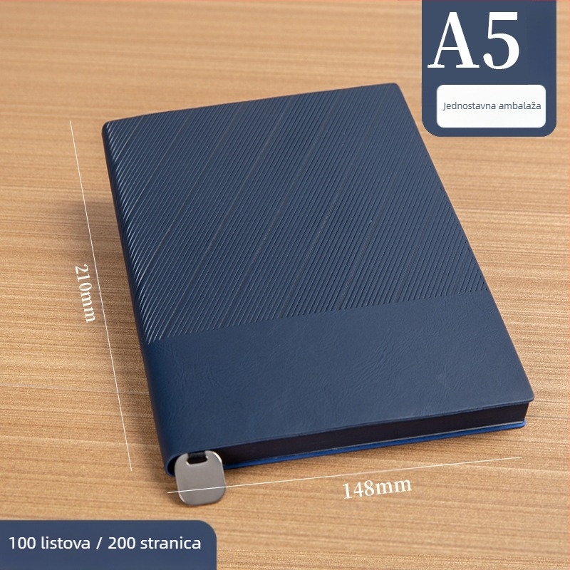 Bilježnica s mekim kožnim omotom, šavom vezana, Forest papir, 80 g/m², 200–300 stranica