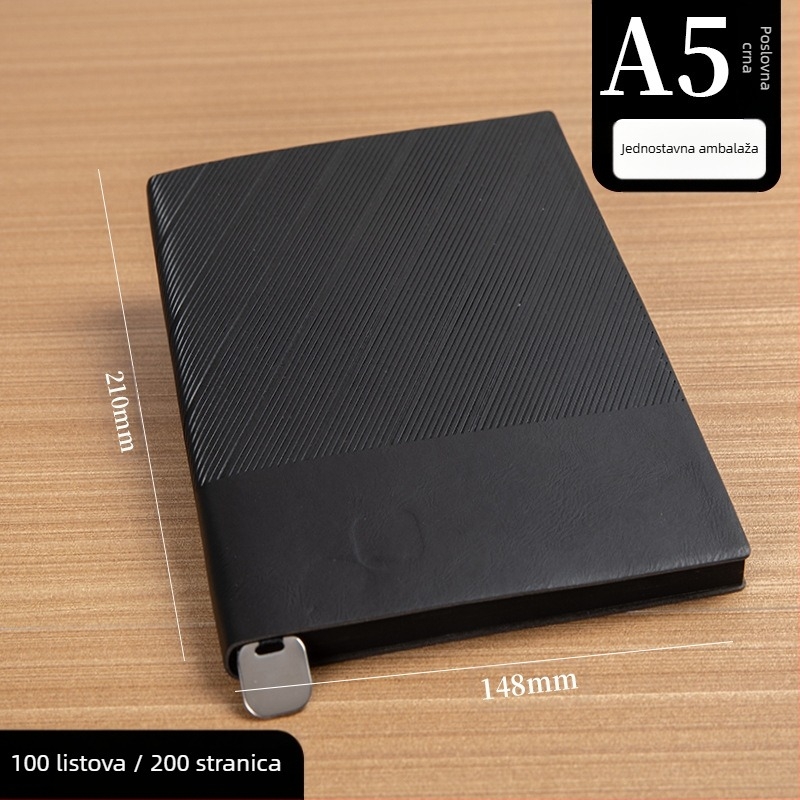 Bilježnica s mekim kožnim omotom, šavom vezana, Forest papir, 80 g/m², 200–300 stranica