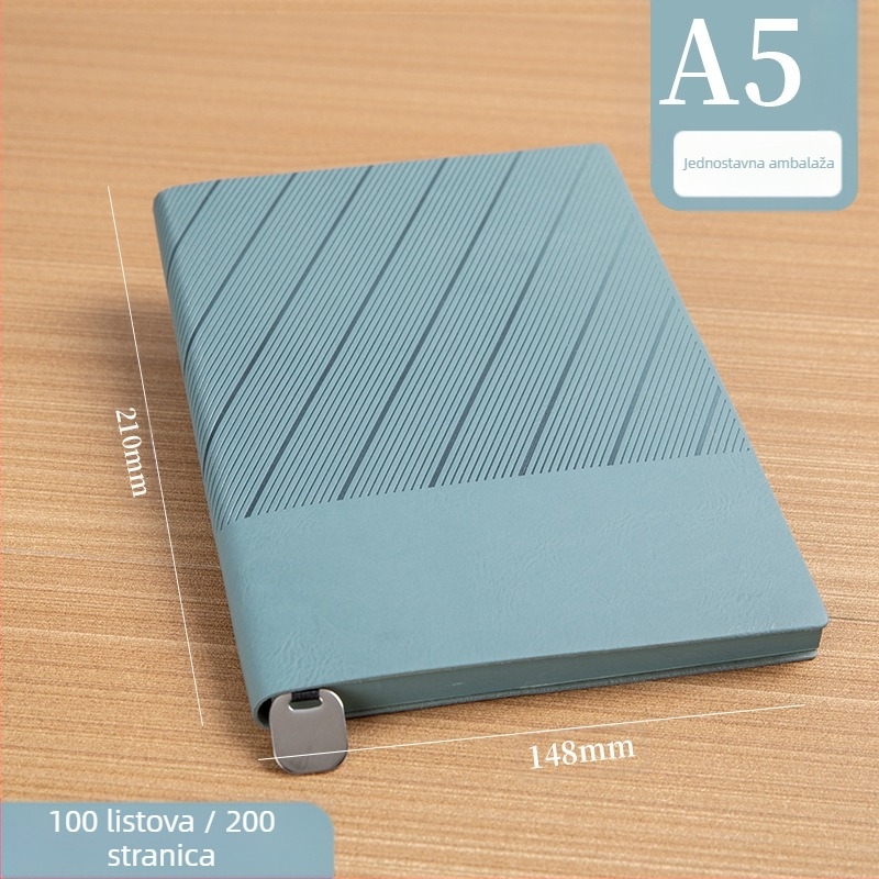 Bilježnica s mekim kožnim omotom, šavom vezana, Forest papir, 80 g/m², 200–300 stranica