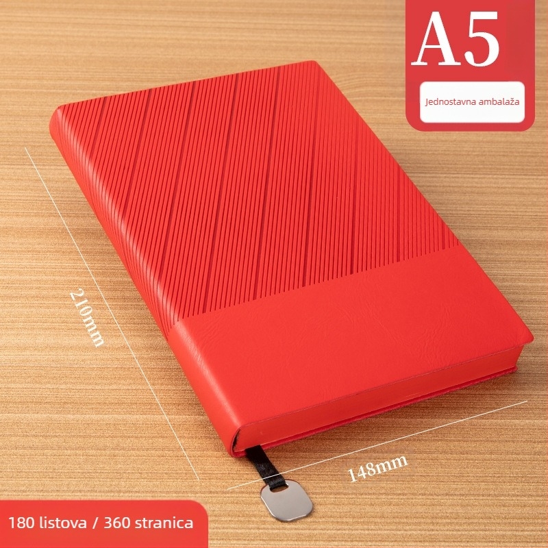 Bilježnica s mekim kožnim omotom, šavom vezana, Forest papir, 80 g/m², 200–300 stranica