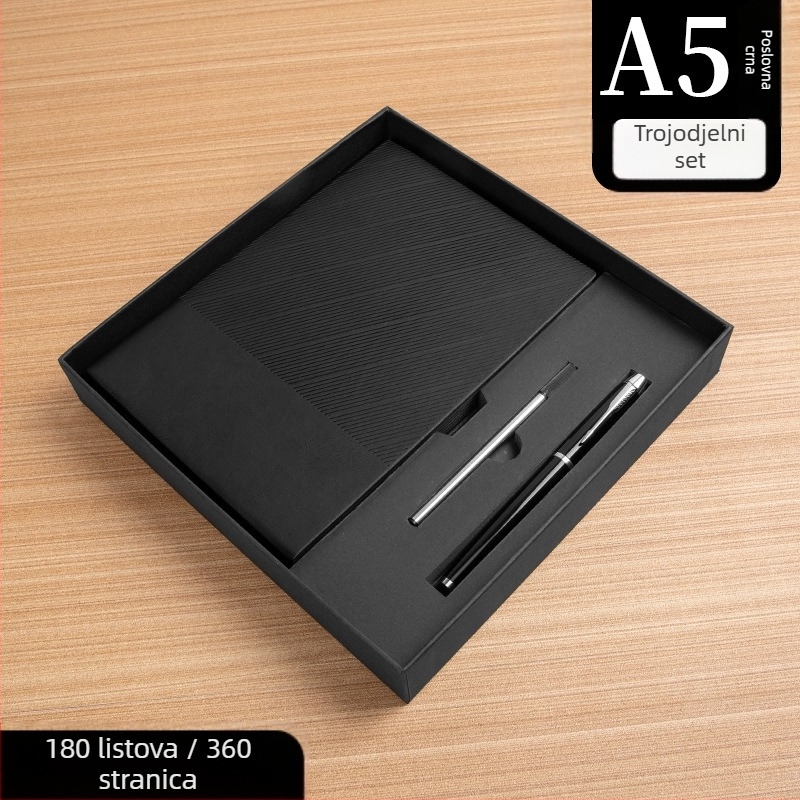 Bilježnica s mekim kožnim omotom, šavom vezana, Forest papir, 80 g/m², 200–300 stranica