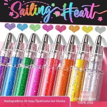 Starlight Glitter Gel Pen - Plastično kućište, U kutiji, Neizbrisivo