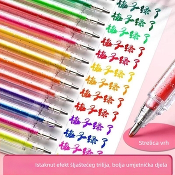 Starlight Glitter Gel Pen - Plastično kućište, U kutiji, Neizbrisivo