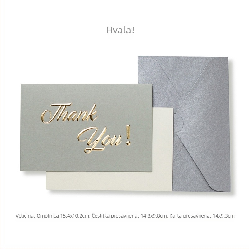 Zahvalnica za osoblje, jednostavan i moderan stil, brončano foliranje, Jingchi, specijalni papir, kategorija: čestitke