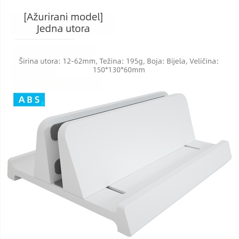 Stalak za prijenosno računalo u uspravnom položaju, aluminijska legura, 546 g, kompatibilan s većinom prijenosnika, stolni tip