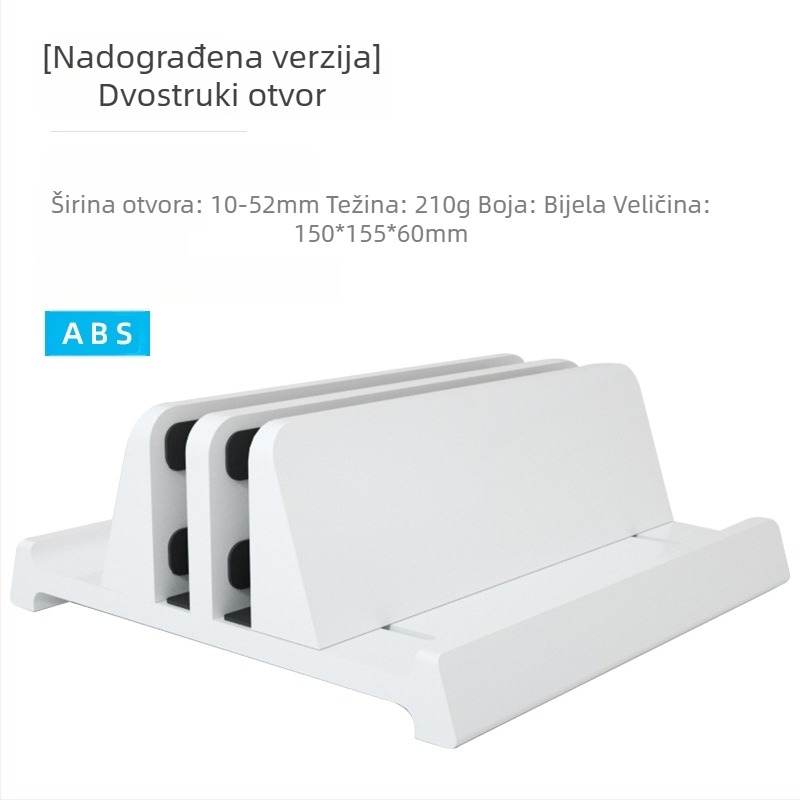 Stalak za prijenosno računalo u uspravnom položaju, aluminijska legura, 546 g, kompatibilan s većinom prijenosnika, stolni tip