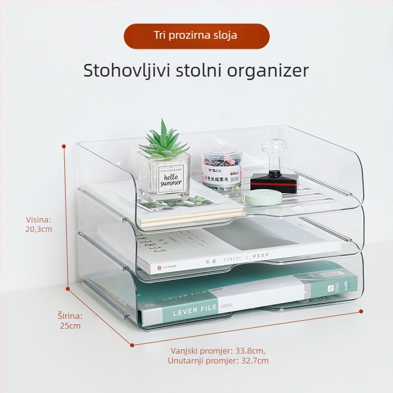 Plastični stolni regal sa 6 razina za dokumente