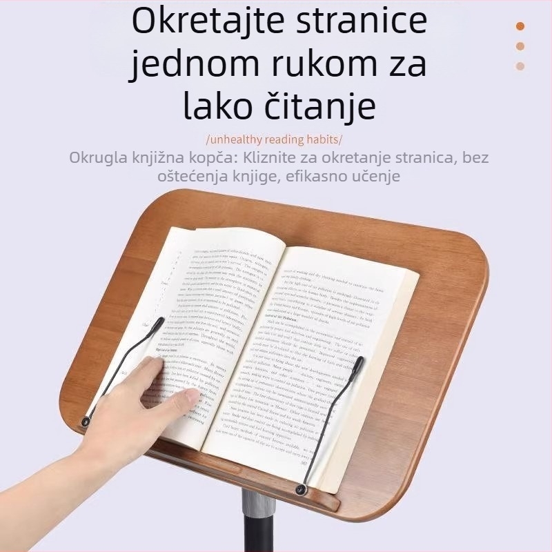 Stalak za note od masivnog drveta s podesivom visinom - pogodan za različite glazbene instrumente - Maner