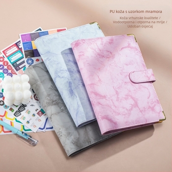 Bilježnica s presvlakom od imitacijske kože, veza s listovima na slobodne listove, unutarnji Daolin papir, gramatura papira: druga, stil: kreativni trend