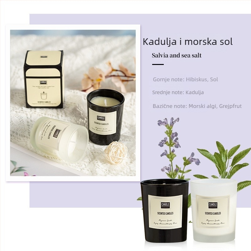 Aromaterapijska svijeća od sojinog voska, ručna izrada, cilindrični oblik, OEM prilagodba