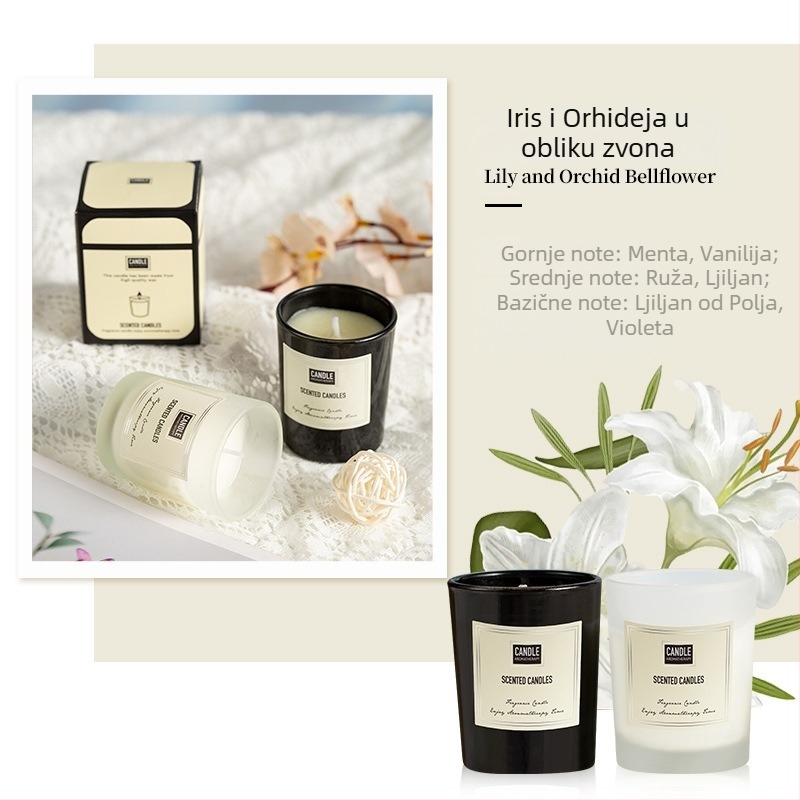 Aromaterapijska svijeća od sojinog voska, ručna izrada, cilindrični oblik, OEM prilagodba