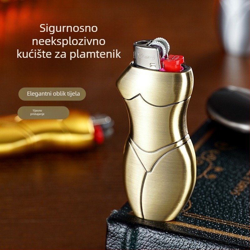 909-J5 Yafeng kućište za zapalitelj od metalnog legura, humanoidni dizajn, mogućnost tiskanja logotipa, prilagodba dostupna, pakiranje 500 komada