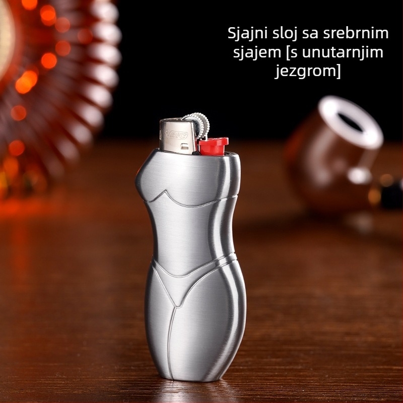 909-J5 Yafeng kućište za zapalitelj od metalnog legura, humanoidni dizajn, mogućnost tiskanja logotipa, prilagodba dostupna, pakiranje 500 komada