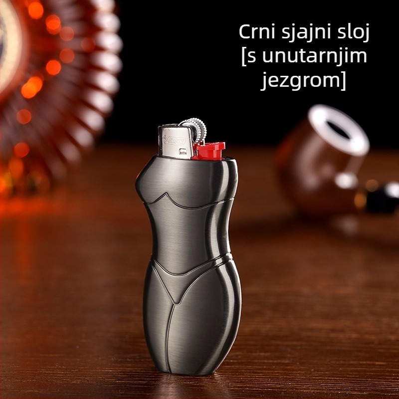909-J5 Yafeng kućište za zapalitelj od metalnog legura, humanoidni dizajn, mogućnost tiskanja logotipa, prilagodba dostupna, pakiranje 500 komada