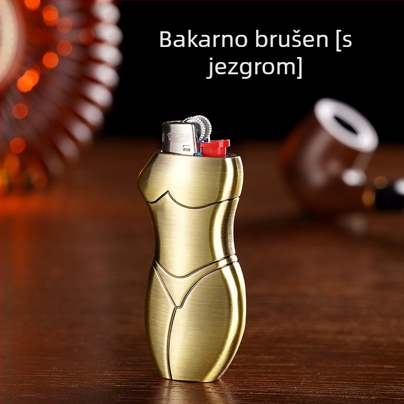 909-J5 Yafeng kućište za zapalitelj od metalnog legura, humanoidni dizajn, mogućnost tiskanja logotipa, prilagodba dostupna, pakiranje 500 komada