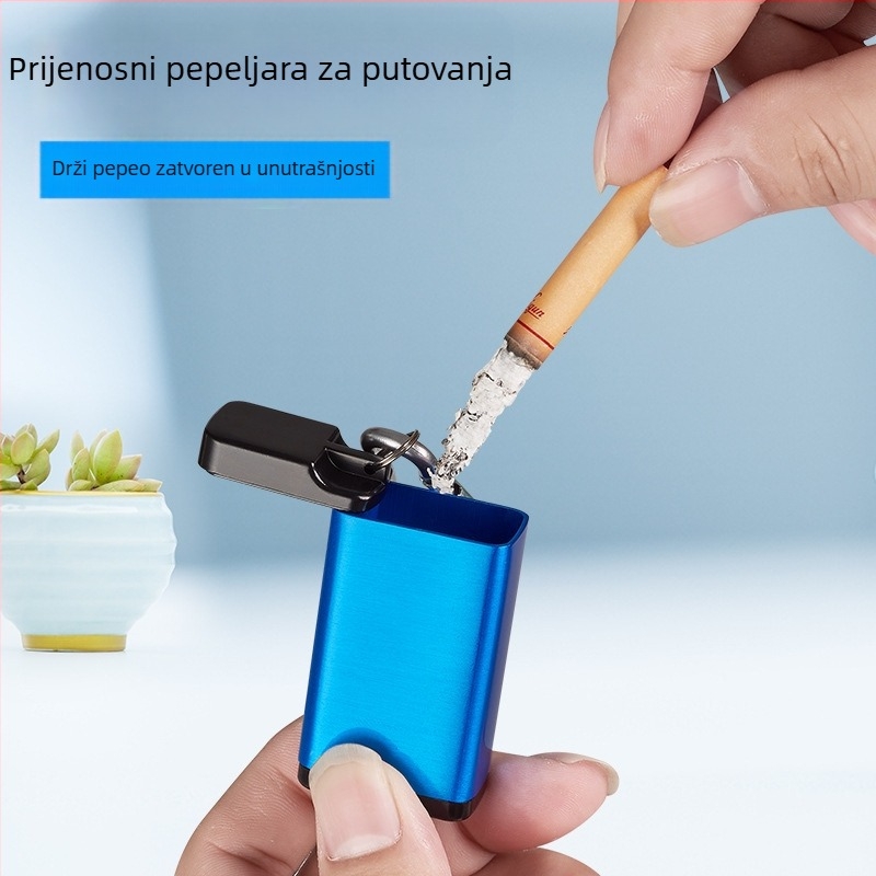 Prijenosna kutija za cigarete od cinkovog legura sa pepelnikom i kopčom za ključeve; prostor za pohranu; otisak logotipa; prilagodba i privatna oznaka