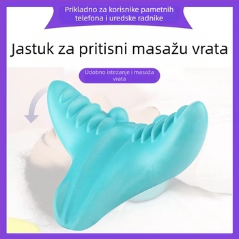 Edripin Jastuk za vratnu kralježnicu – PU materijal, D-forma jastuka za vrat, masaža i istezanje vrata s akupresurom, prijenosno za kućnu upotrebu