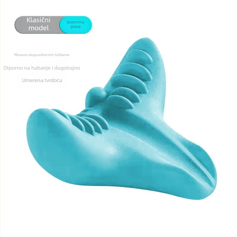 Edripin Jastuk za vratnu kralježnicu – PU materijal, D-forma jastuka za vrat, masaža i istezanje vrata s akupresurom, prijenosno za kućnu upotrebu