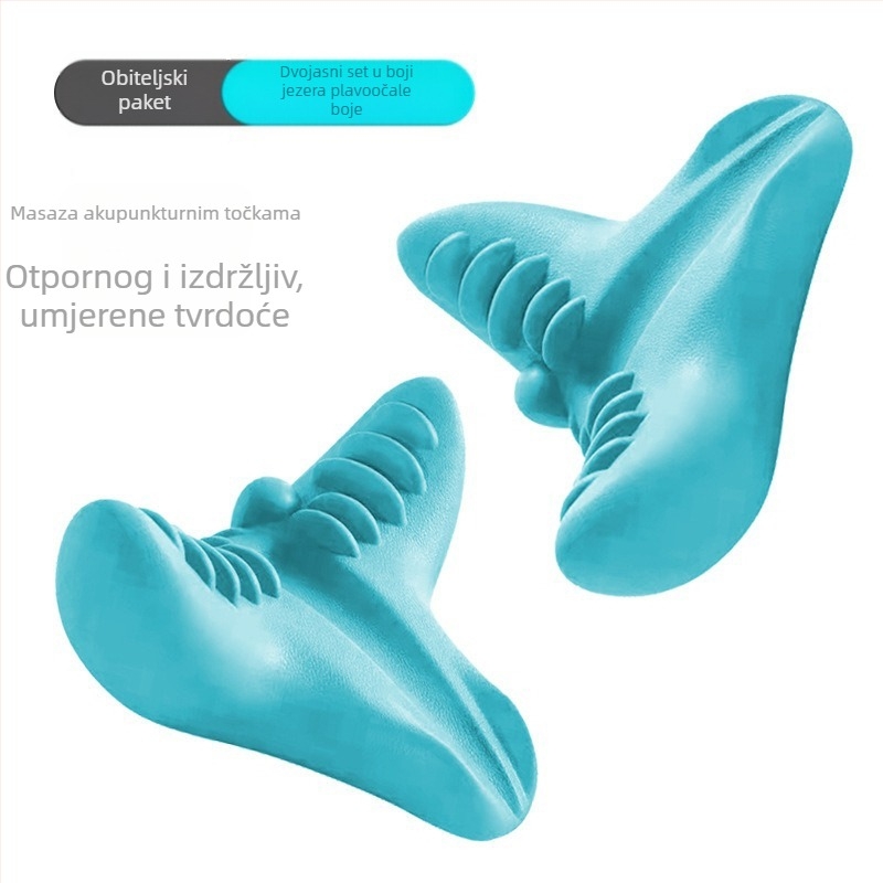 Edripin Jastuk za vratnu kralježnicu – PU materijal, D-forma jastuka za vrat, masaža i istezanje vrata s akupresurom, prijenosno za kućnu upotrebu