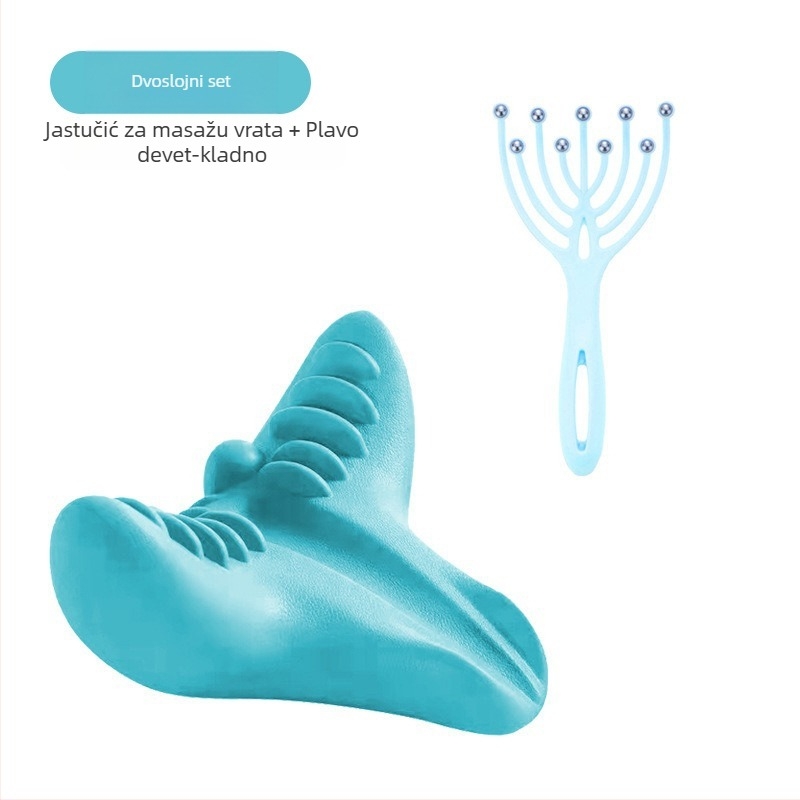 Edripin Jastuk za vratnu kralježnicu – PU materijal, D-forma jastuka za vrat, masaža i istezanje vrata s akupresurom, prijenosno za kućnu upotrebu