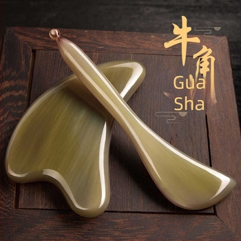 Guasha pločica od roga – za lice i tijelo, masažni alat za podizanje lica, univerzalno za cijelo tijelo