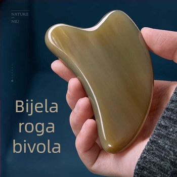 Guasha pločica od roga – za lice i tijelo, masažni alat za podizanje lica, univerzalno za cijelo tijelo