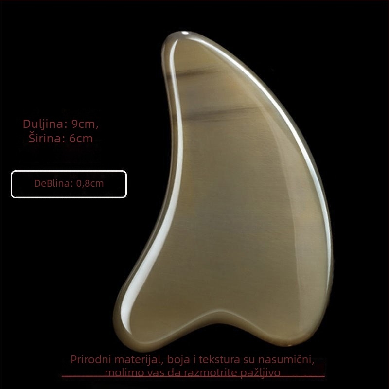 Guasha pločica od roga – za lice i tijelo, masažni alat za podizanje lica, univerzalno za cijelo tijelo