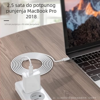 USB-C kabel za brzo punjenje za iPhone 15, USB-C na USB-C, duljina 1–2 m, Type-C podatkovni kabel