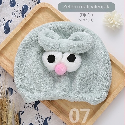 Dječja kapa za sušenje kose od koralnog flisa, mekana upijajuća kapa s dizajnom preslatkog janjeta/anjela, našivena; Materijal: super-fine vlakna; Glavni sastojak: poliester vlakno; Pređa: 10; Prilagodba: da; Težina: 50–79 g