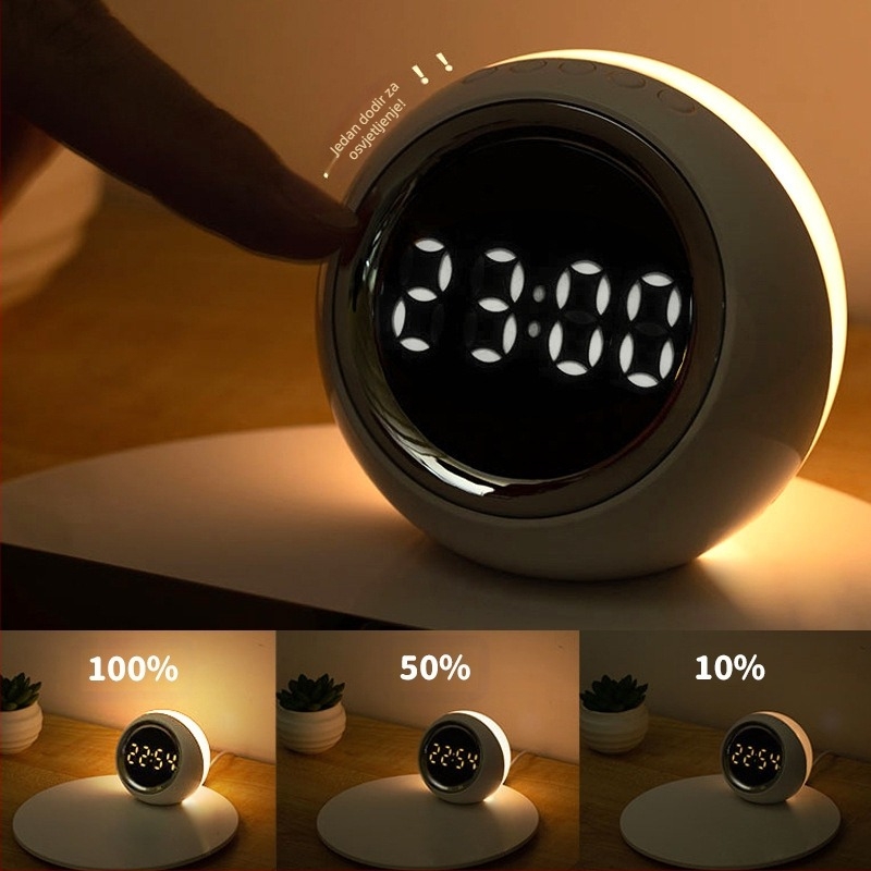 Budilnik Memories – Digitalni zaslon cijevi, Elektronički pogon, Debljina 10 mm, ABS kućište, Vanjsko napajanje