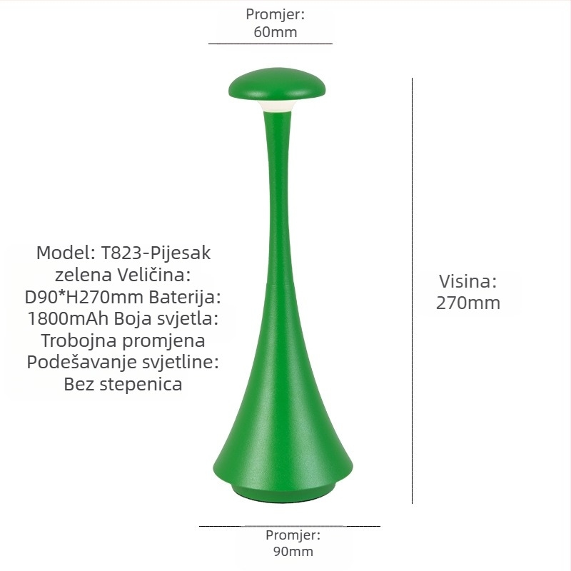 Ambijentalno svjetlo noćna lampa s metalnim držačem, moderni minimalistički stil, model T823, napon ≤36V
