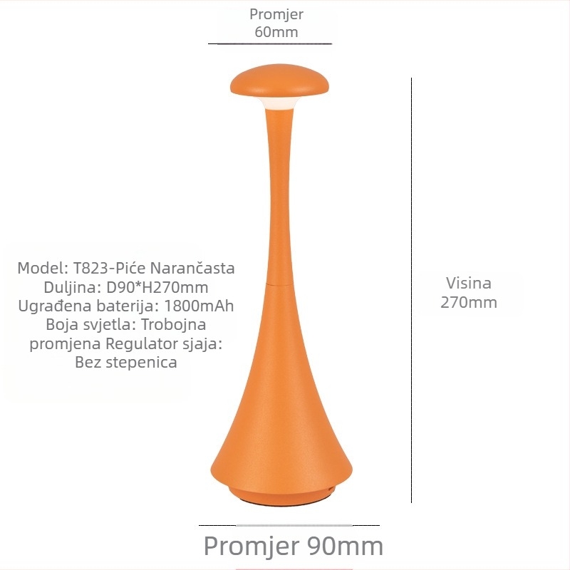 Ambijentalno svjetlo noćna lampa s metalnim držačem, moderni minimalistički stil, model T823, napon ≤36V