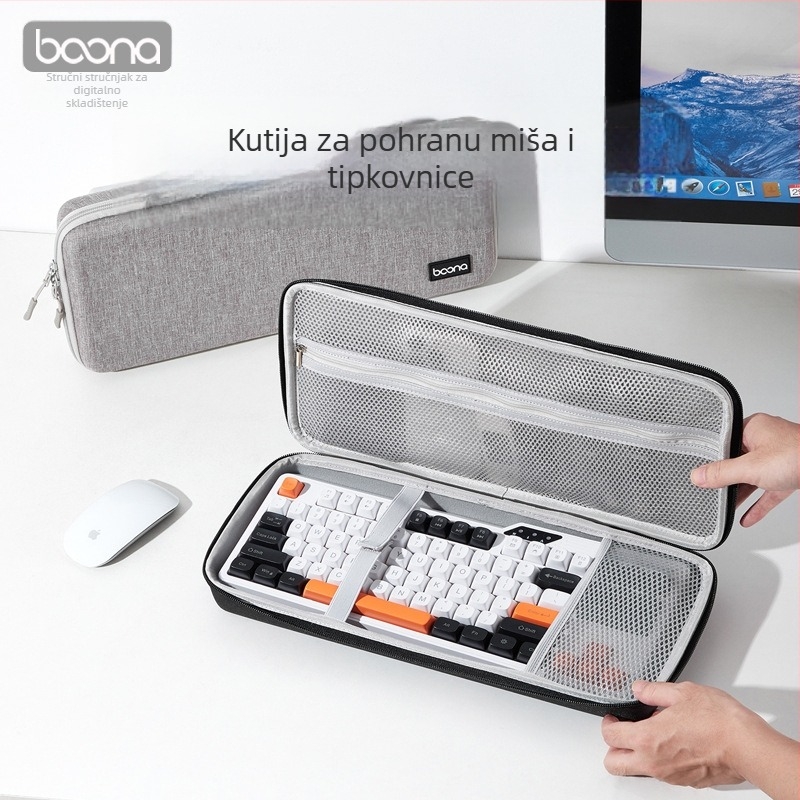 Torba za pohranu miša i tipkovnice od EVA s zaštitom od udara, BN-F039, nosivost 3 kg, šivana konstrukcija